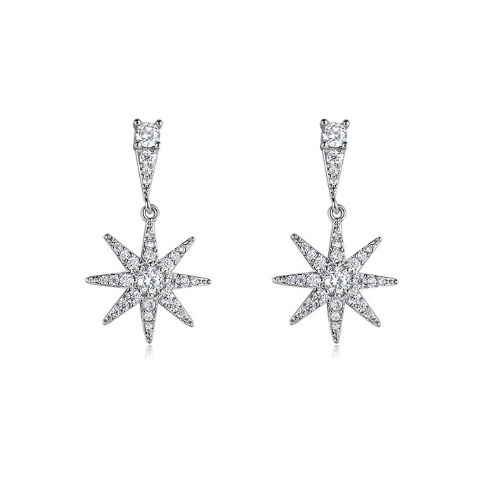 Tiny Starburst Drop Earrings